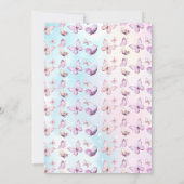 Invitation Arc-en-ciel rose violet papillon fille 1er anniver (Dos)