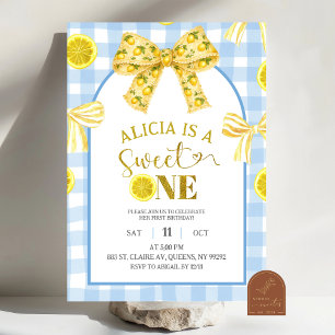 Invitation Arc-en-ciel Ruban Doux 1 Citron Bleu et Jaune Anni
