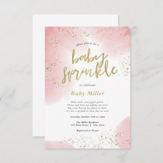 Invitation Arc-en-ciel saupoudrer bébé saupoudrer (Devant / Derrière)