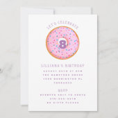 Invitation Arc-en-ciel saupoudrer Donut rose violet Anniversa (Devant)
