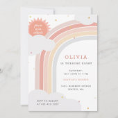 Invitation Arc en ciel, soleil et nuages Anniversaire de l'en (Devant)