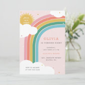 Invitation Arc en ciel, soleil et nuages Anniversaire de l'en (Debout devant)