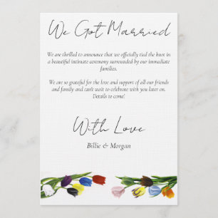 Invitation Arc-en-ciel vibrant Tulipe minimaliste LGBTQ+