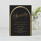 Invitation Arc en or noir luxe 70e anniversaire (Debout devant)