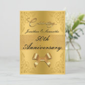 Invitation Arc en or personnalisé pour 50e anniversaire de ma (Debout devant)