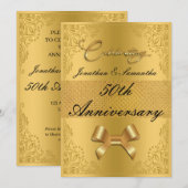Invitation Arc en or personnalisé pour 50e anniversaire de ma (Devant / Derrière)