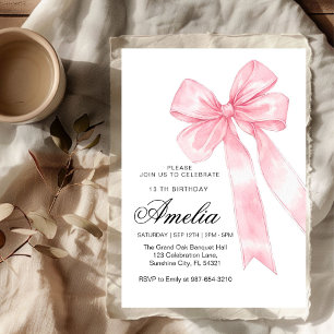 Invitation Arc en rose 1er anniversaire, Fille élégante douce