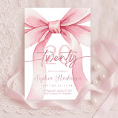 Invitation Arc en rose poudré élégant pour 20e anniversaire