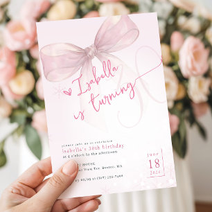 Invitation Arc en Rose Tendance Élégant Hiver 30e Anniversair