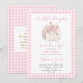 Invitation Arc en rose Un petit bébé citrouille Shower fille (Devant / Derrière)