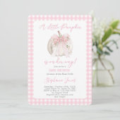 Invitation Arc en rose Un petit bébé citrouille Shower fille (Debout devant)