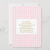 Invitation Arc en rose Un petit bébé citrouille Shower fille (Dos)