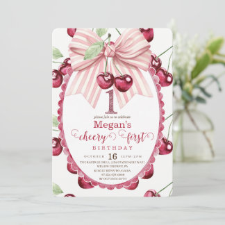 Invitation Arc en ruban pour la première fête d'anniversaire
