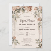 Invitation Arc en terre cuite en gras Boho rose sage ouvert (Devant)