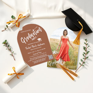 Invitation Arc en terre cuite Photo Grad Party