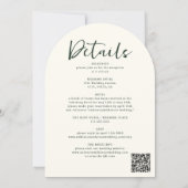 Invitation arc en un seul script floral botanique vert (Dos)