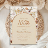Invitation Arc Fleur sauvage Boho 100e anniversaire