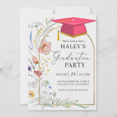 Invitation Arc Fleur sauvage moderne Script Grad Graduation 2 (Devant)