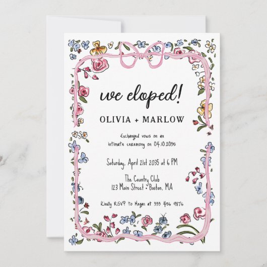 Invitation Arc fleuri d'aquarelle (Devant)
