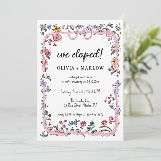 Invitation Arc fleuri d'aquarelle (Debout devant)