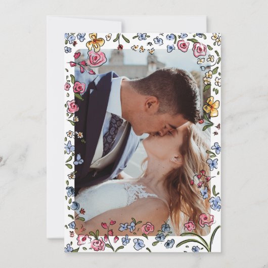 Invitation Arc fleuri d'aquarelle (Dos)