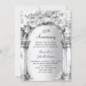 Invitation Arc floral argent 25e anniversaire mariage (Devant)