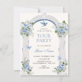 Invitation Arc floral bleu (Devant)