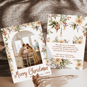 Invitation Arc Floral Boho moderne Joyeux Noël 1 Photo