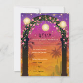 Invitation Arc floral couché de soleil Hacienda 15e Quinceañe (Devant)