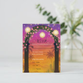 Invitation Arc floral couché de soleil Hacienda 15e Quinceañe (Debout devant)