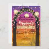 Invitation Arc floral couché de soleil Hacienda 15ème Quincea (Devant)