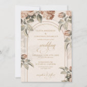 Invitation Arc Floral de verdure en Terracotta Rustique  | (Devant)