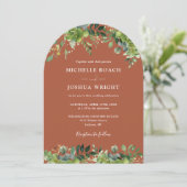 Invitation Arc floral de verdure en terre cuite de mariage ph (Debout devant)