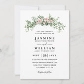 Invitation Arc Floral Élégant Rustique Moderne Code QR Mariag (Devant)