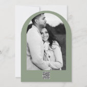 Invitation Arc Floral en bois vert Rose Merci rustique (Dos)