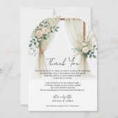Invitation Arc Floral en bois vert Rose Merci rustique (Devant)