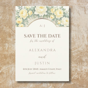 Invitation Arc floral jaune Mariage italien Enregistrer la da