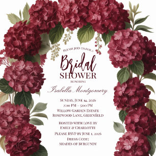 Invitation Arc floral luxueux d'hortensia en Bourgogne