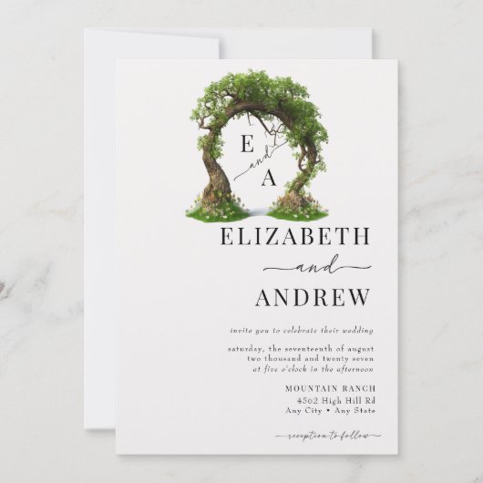 Invitation Arc floral | Mariage d'arborescence (Devant)