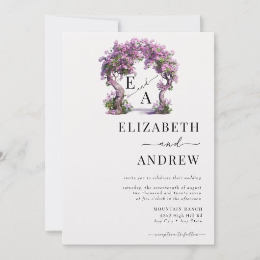 Invitation Arc floral | Mariage d'arborescence (Devant)