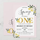 Invitation Arc Floral Notre Squeeze Principal 1er Anniversair (Devant / Derrière)