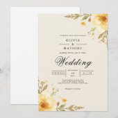 Invitation Arc Floral Or Whimsy Mariage (Devant / Derrière)