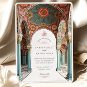 Invitation Arc Floral Orné & Dôme Mariage islamique