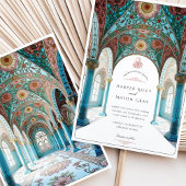 Invitation Arc Floral Orné & Dôme Mariage islamique