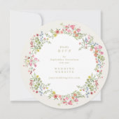 Invitation Arc floral rond QR CODE site mariage RSVP (Devant)