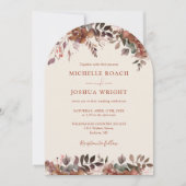 Invitation Arc Floral Rustique Photo Mariage de automne d'aut (Devant)