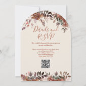 Invitation Arc floral rustique QR Code Automne Mariage de aut (Dos)
