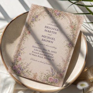 Invitation Arc floral vintage romantique