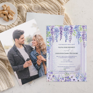 Invitation Arc floral violet glycine lavande Photo mariage