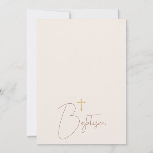 Invitation Arc flou moderne Boho Floral Baptême (Dos)